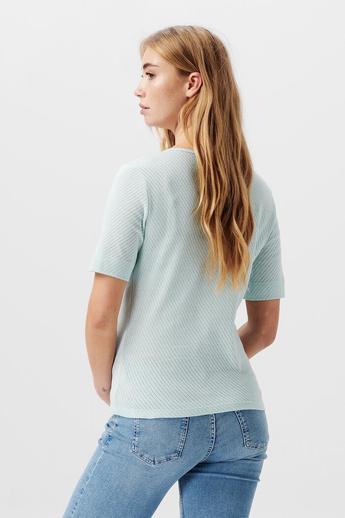 Camiseta de punto pointelle de algodón ecológico, PASTEL BLUE, detail image number 1