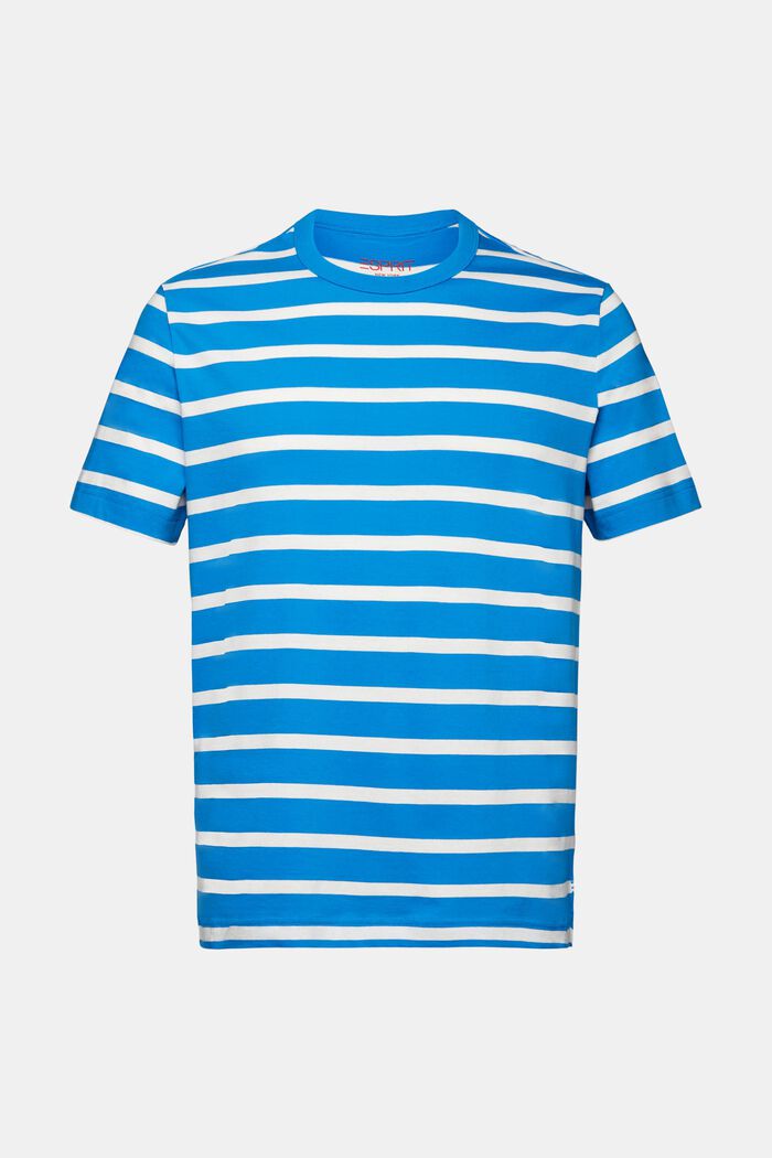 Camiseta a rayas en tejido jersey de algodón, BLUE, detail image number 7