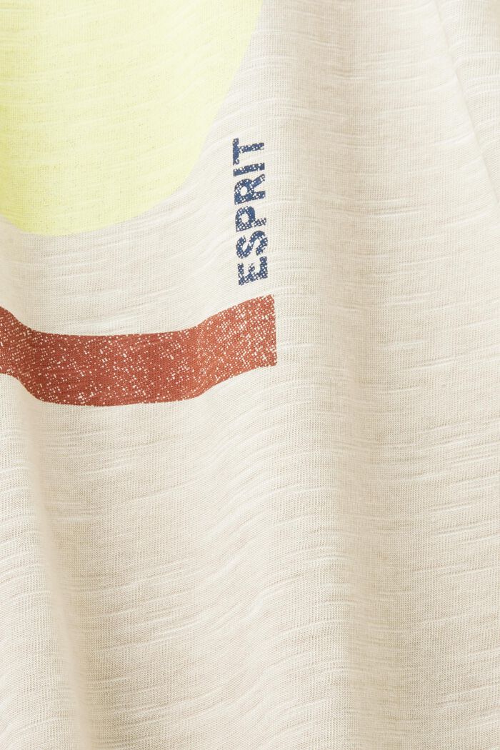 Camiseta de algodón con estampado geométrico, LIGHT TAUPE, detail image number 5