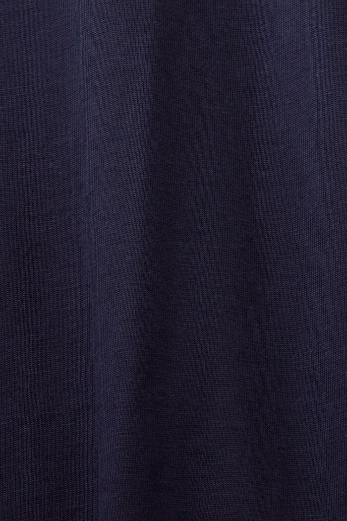 Camiseta de cuello redondo en tejido jersey de algodón Pima, NAVY, detail image number 5