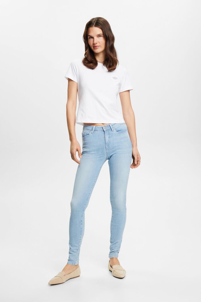 Jeans skinny de algodón sostenible, BLUE BLEACHED, detail image number 4