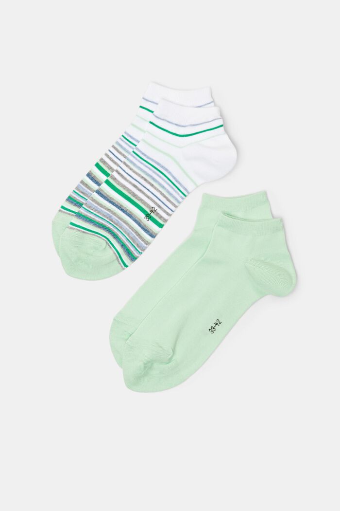 Pack de 2 pares de calcetines de algodón ecológico, GREEN/OFF WHITE, detail image number 0