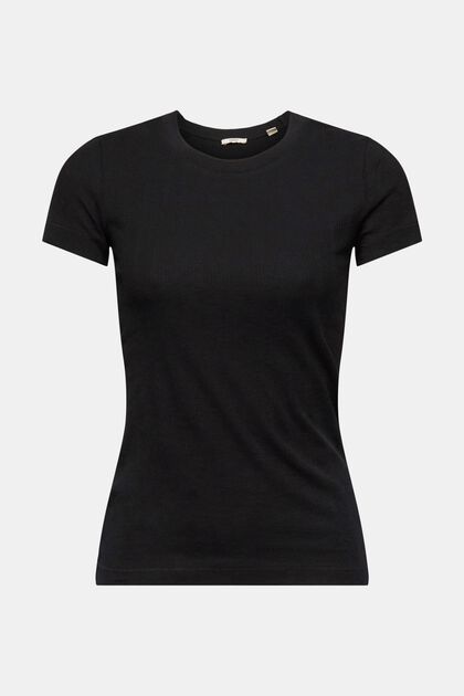 Camiseta de punto pointelle, BLACK, overview