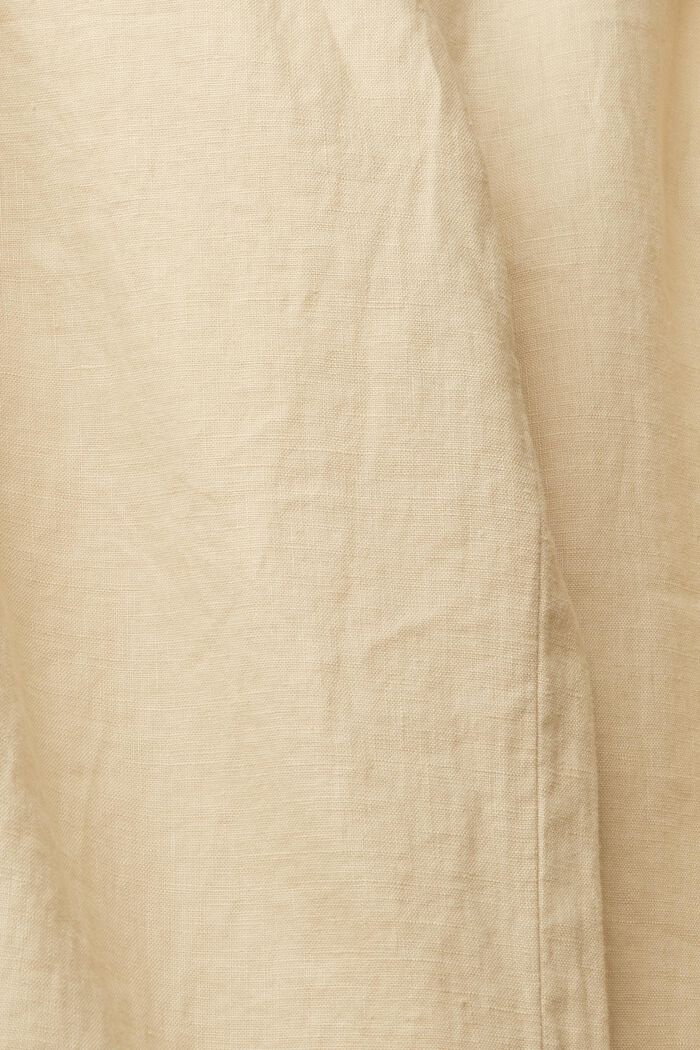 Pantalón de lino con largo tobillero, SAND, detail image number 4