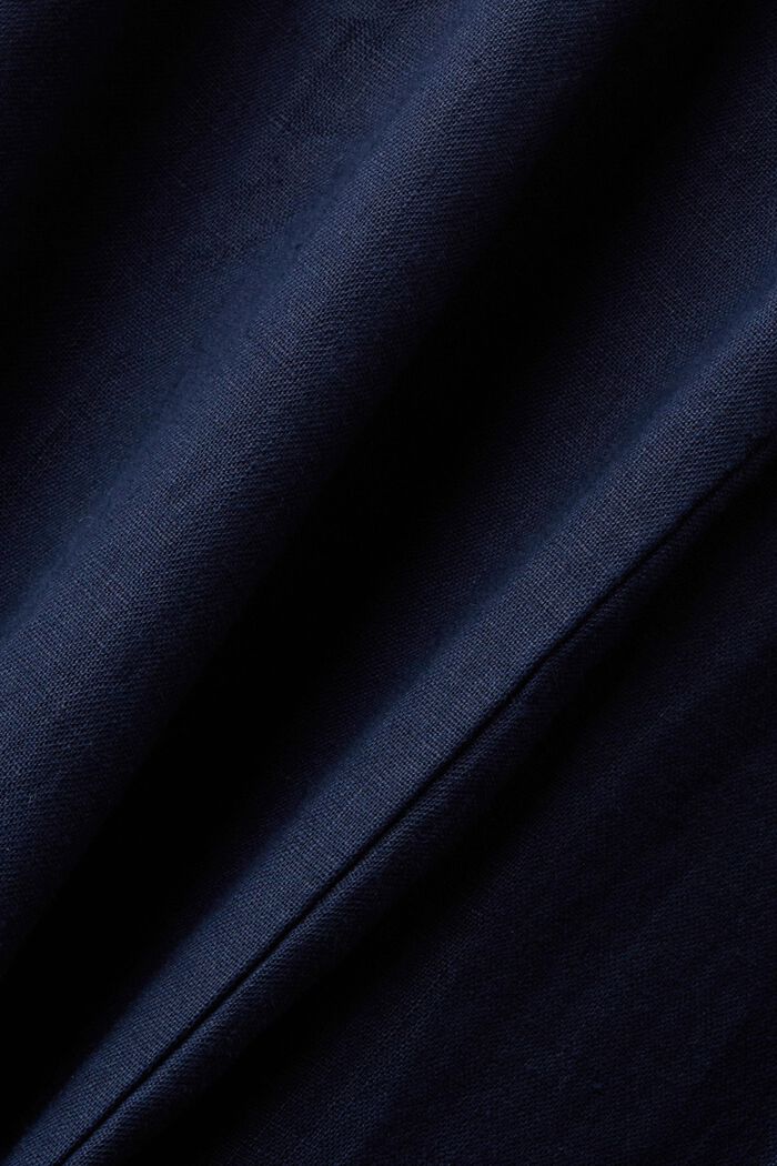 Pantalones de lino con pernera ancha, NAVY, detail image number 5