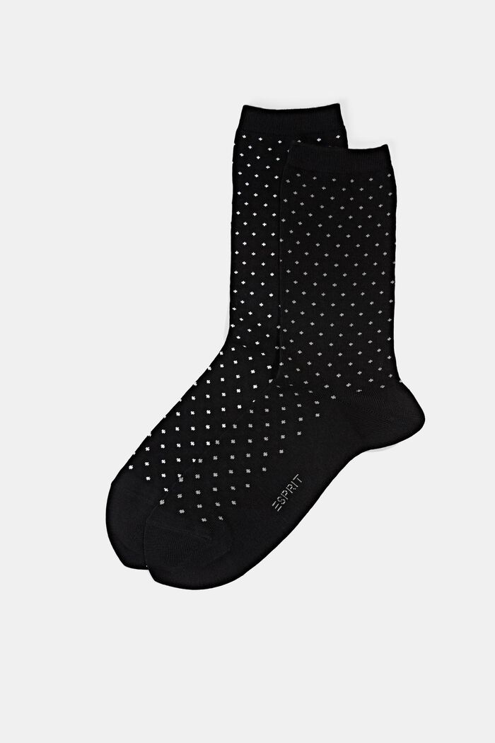 Pack de 2 calcetines de lunares, algodón ecológico, BLACK, detail image number 0