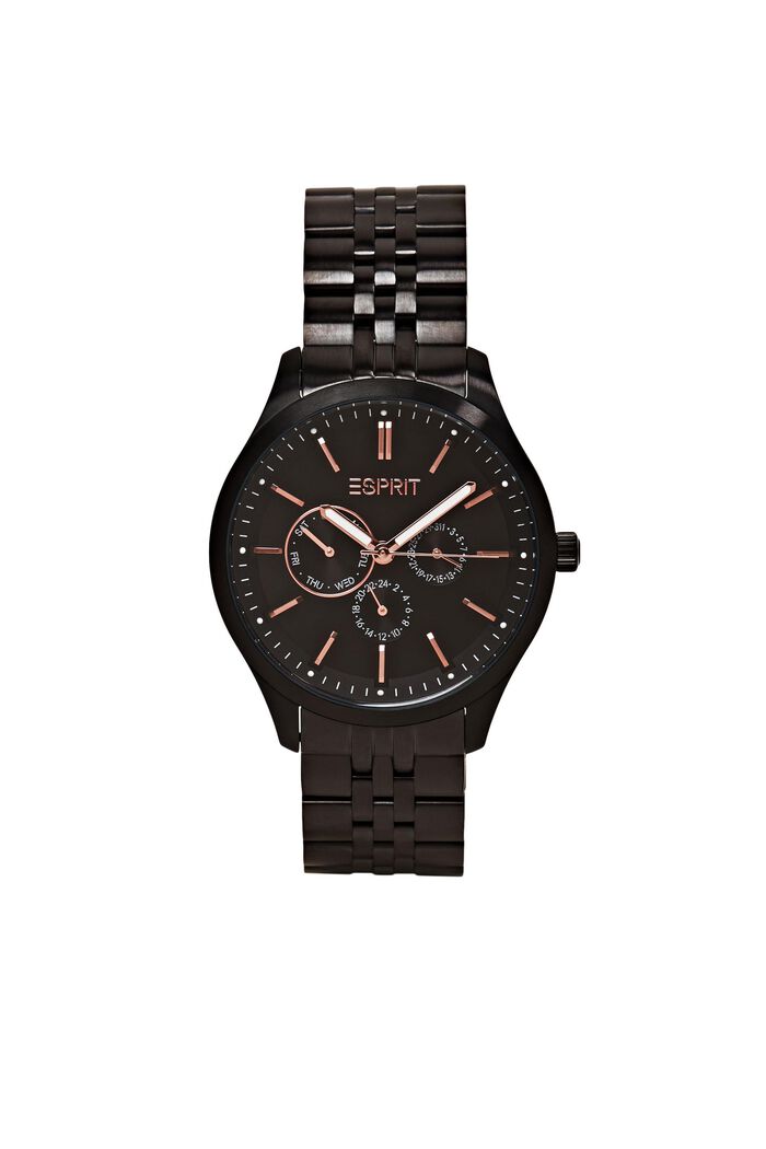 Reloj de acero inoxidable con pulsera de eslabones, BLACK, detail image number 3