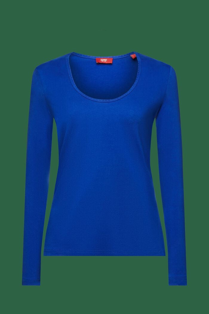 Camiseta de manga larga de algodón, BRIGHT BLUE, detail image number 5