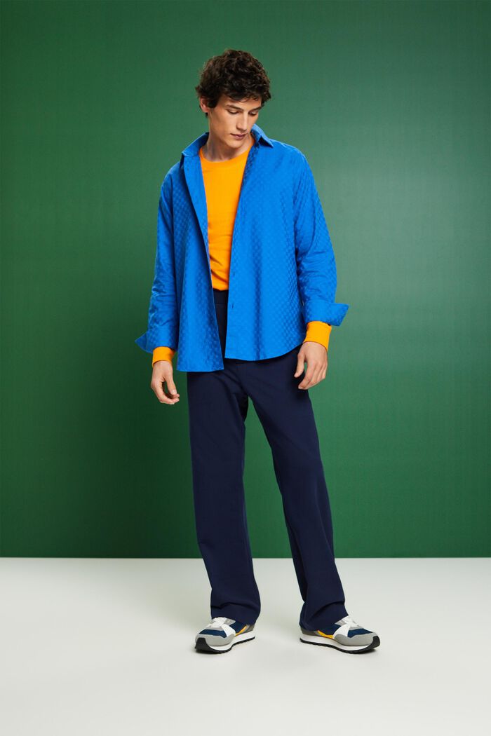 Camisa de algodón jacquard, BRIGHT BLUE, detail image number 6