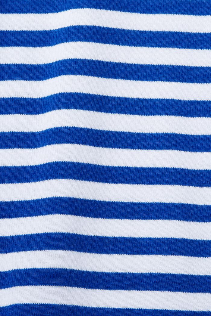 Camiseta de algodón con logotipo a rayas, BRIGHT BLUE, detail image number 5