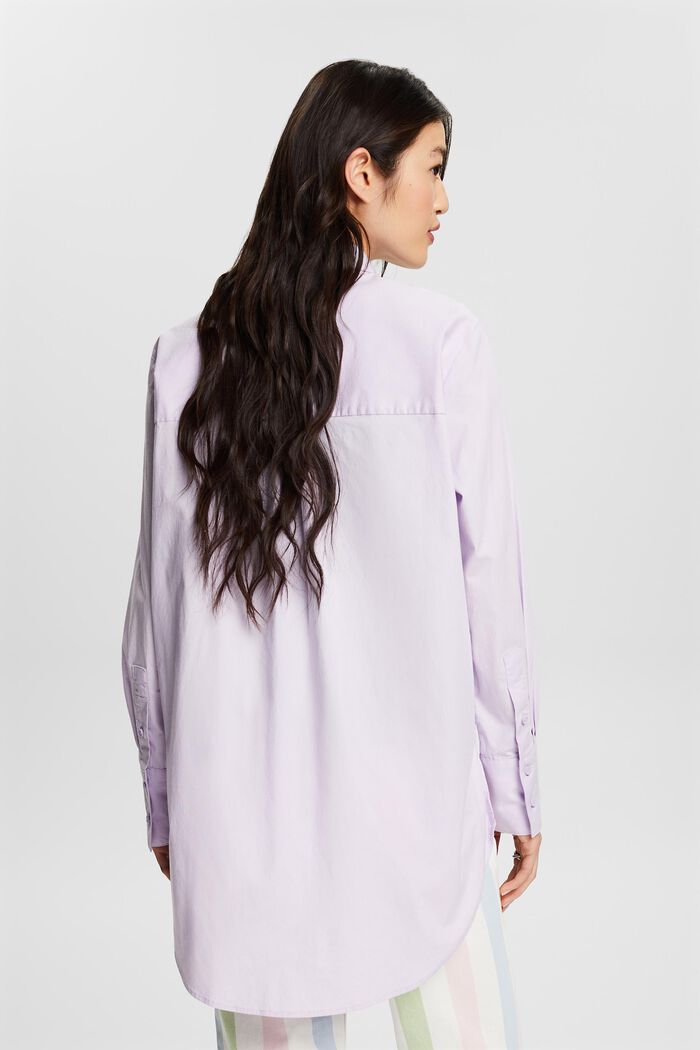 Camisa oversize en popelina de algodón, LAVENDER, detail image number 2