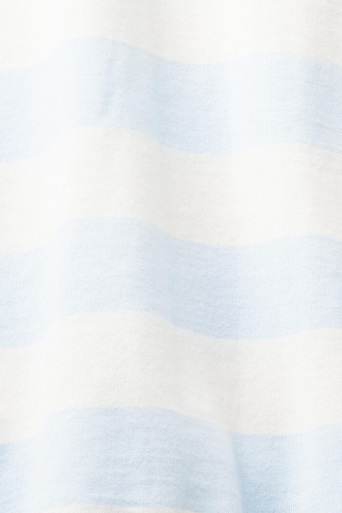 Camiseta de algodón con logotipo a rayas, PASTEL BLUE, detail image number 4