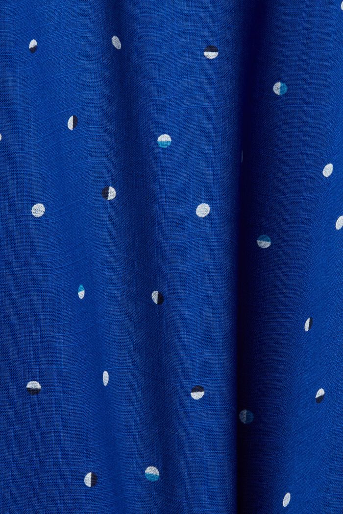 Camisa flameada de algodón con estampado de lunares, INK, detail image number 4