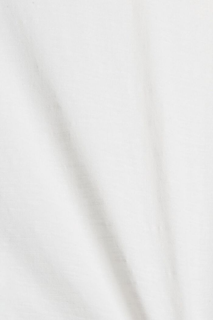 Camiseta de manga larga de punto con estampado, algodón ecológico, OFF WHITE, detail image number 4