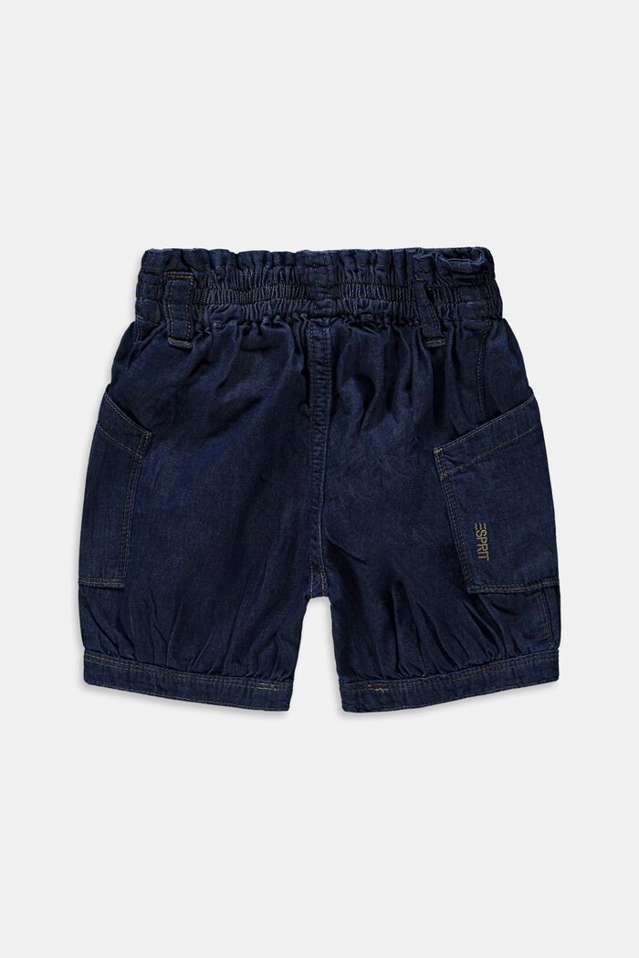 Shorts vaqueros con cintura elástica, 100% algodón, BLUE MEDIUM WASHED, detail image number 1