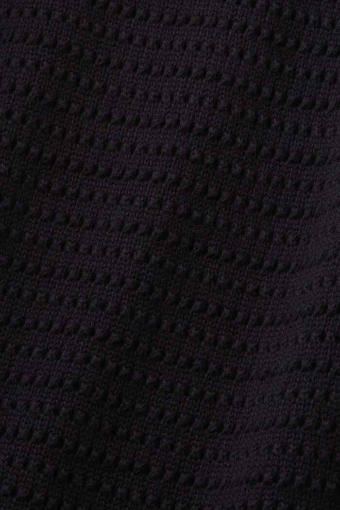 Vestido midi sin mangas de punto calado, BLACK, detail image number 5
