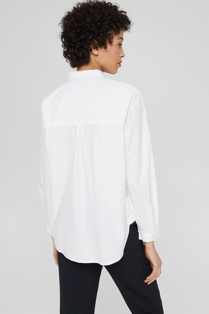 Blusa camisera oversize de algodón, WHITE, detail image number 3