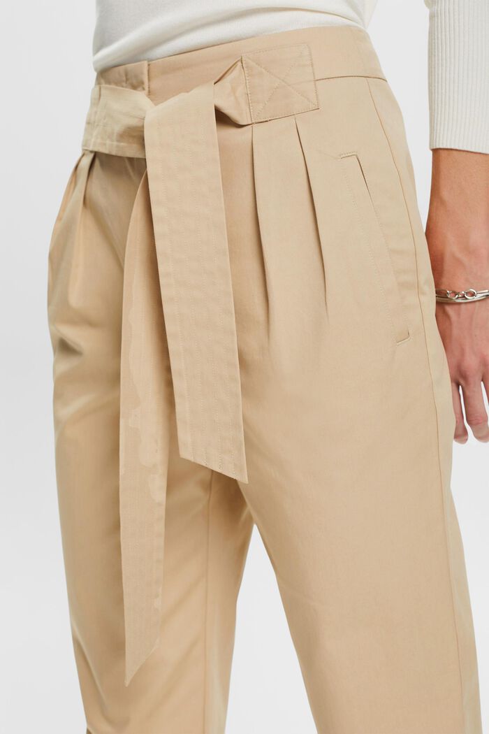 Pantalón chino con cinturón cosido para anudar, SAND, detail image number 2
