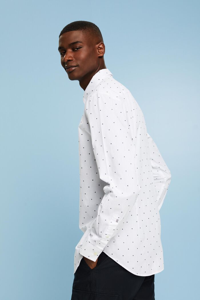 Camiseta de corte ajustado en algodón bordado, WHITE, detail image number 2