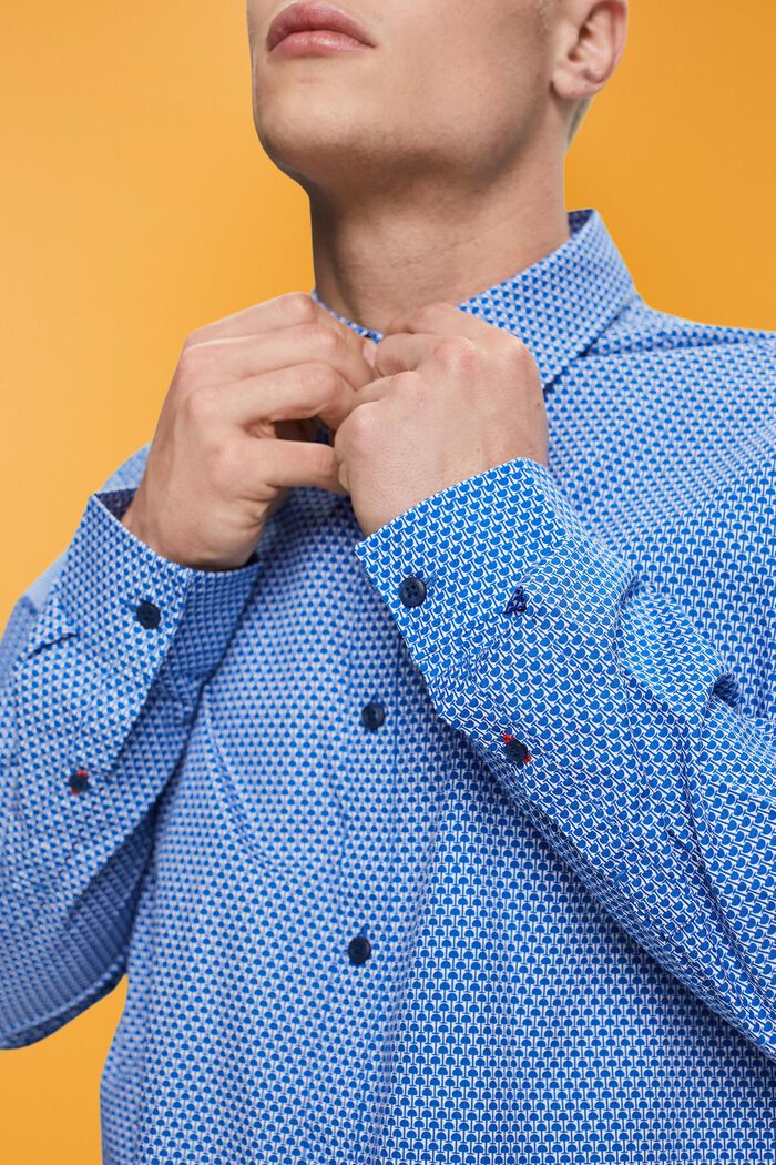 Camisa de corte ceñido con estampado allover, BLUE, detail image number 2