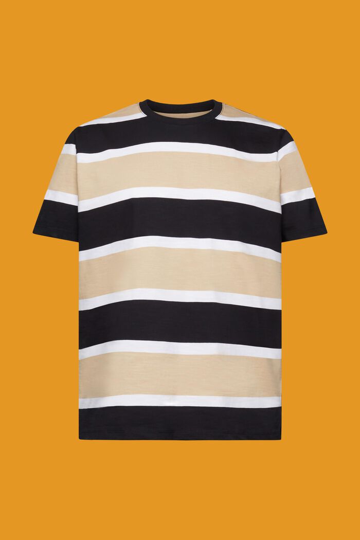 Camiseta de punto a rayas, 100% algodón, BLACK, detail image number 6