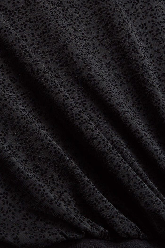 Vestido de gasa con estampado de acabado aterciopelado, BLACK, detail image number 4