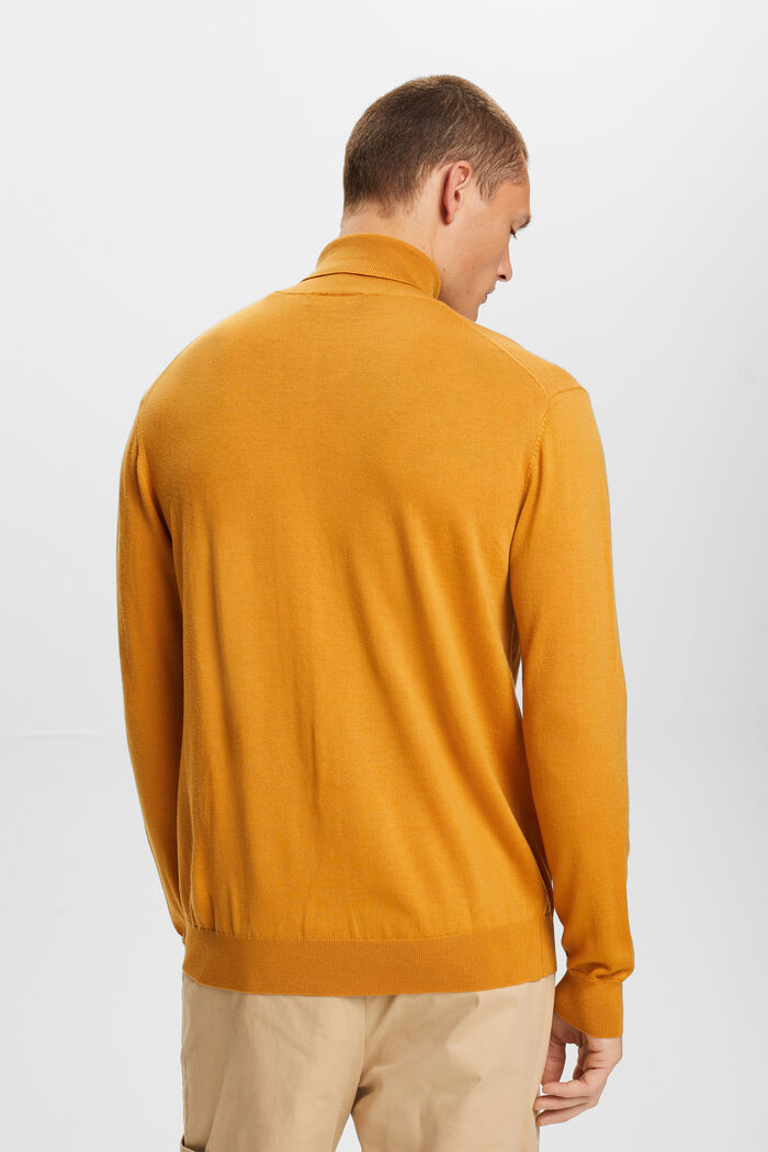 Jersey de lana merino con cuello alto, HONEY YELLOW, detail image number 4