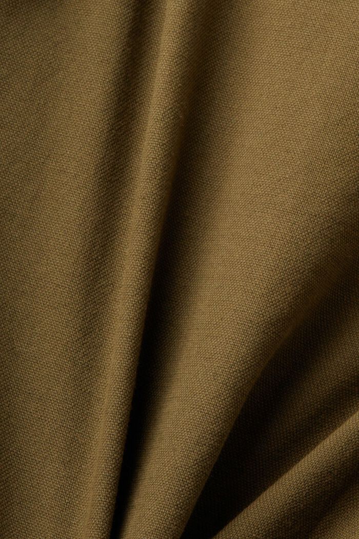 Shorts de sarga con cintura fruncida, KHAKI GREEN, detail image number 6