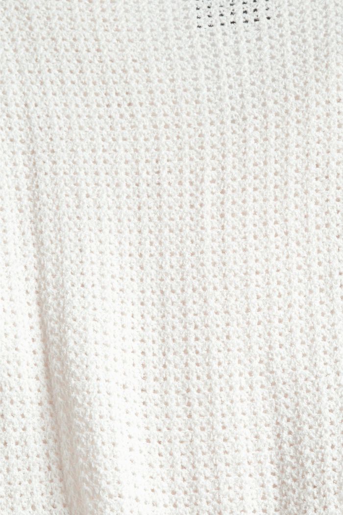 Jersey de punto calado en algodón, OFF WHITE, detail image number 4