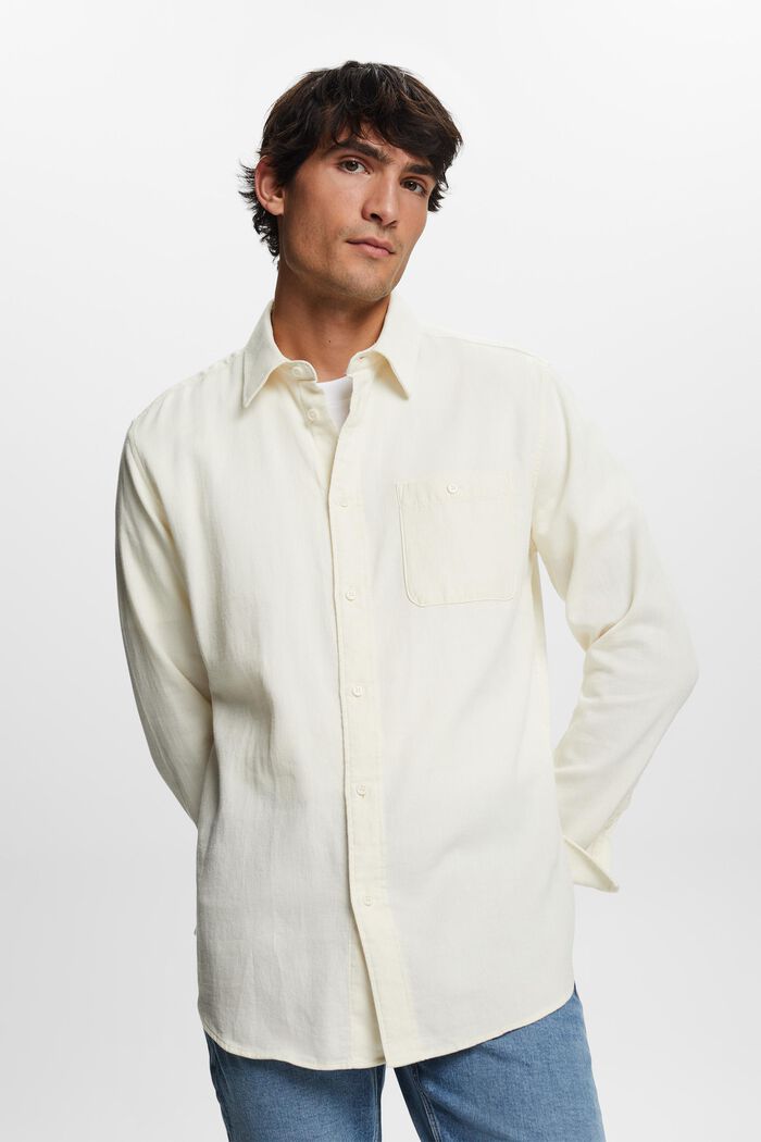 Camisa de corte ceñido con textura, 100% algodón, ICE, detail image number 3