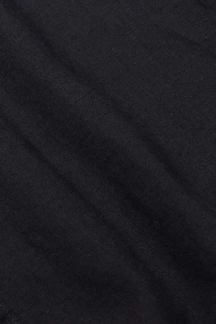 Camisa de manga corta confeccionada en una mezcla de lino y algodón, BLACK, detail image number 5