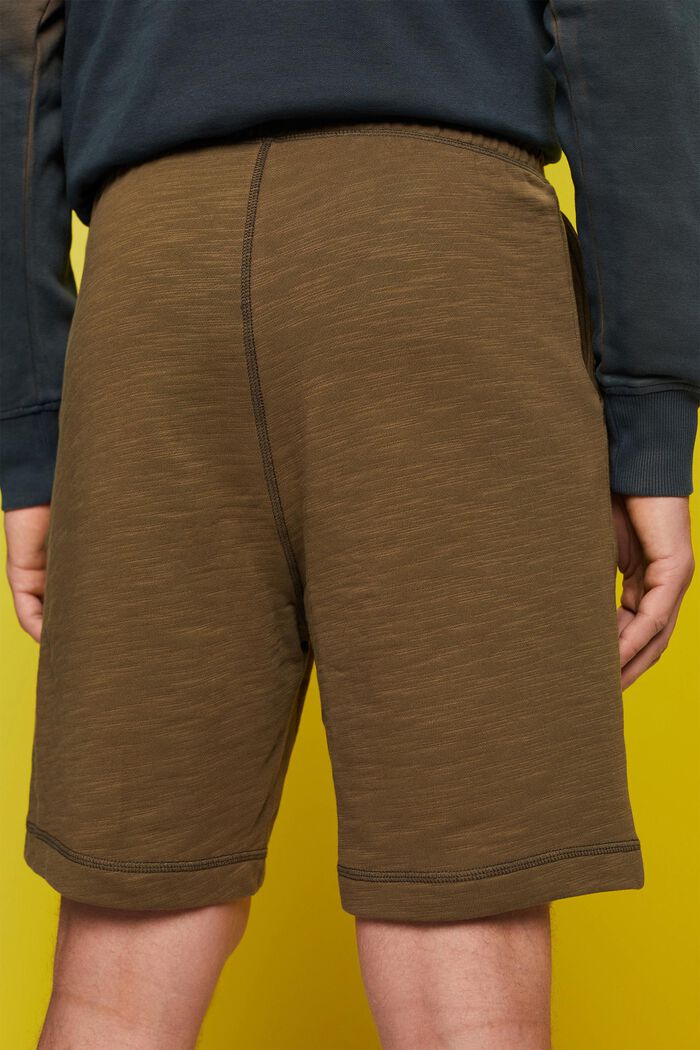 Shorts de felpa de algodón, KHAKI GREEN, detail image number 4