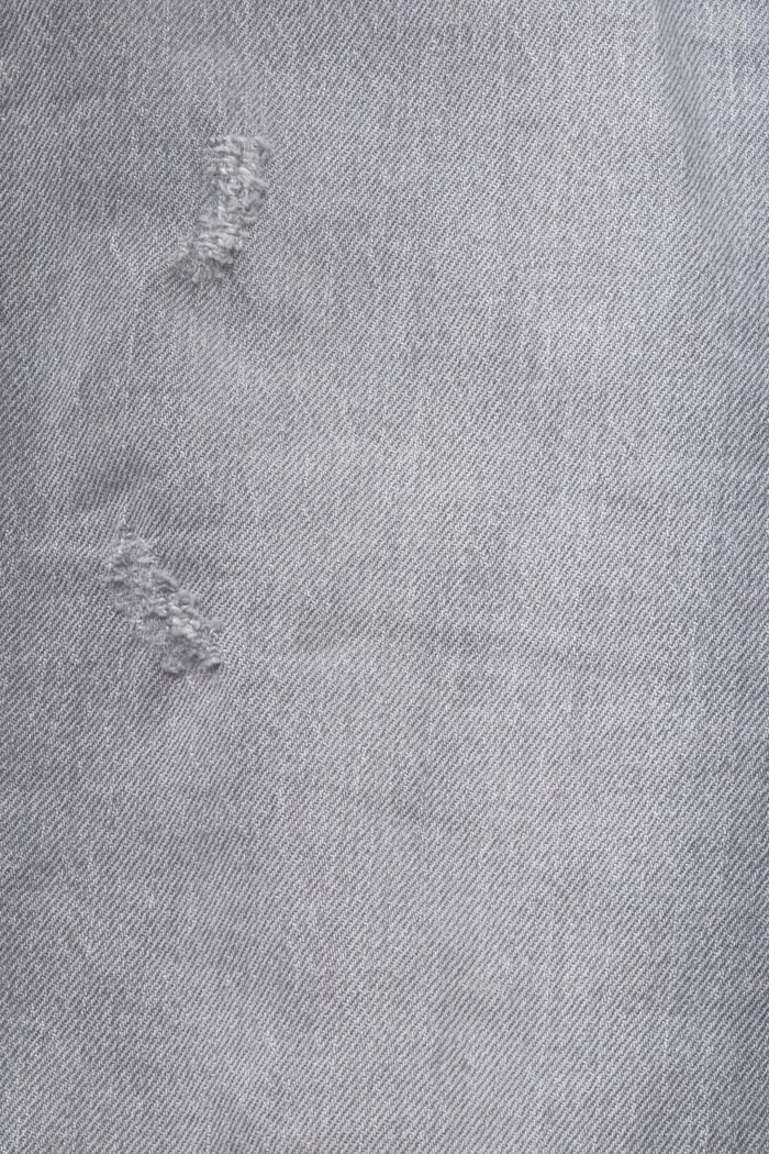Jeans high rise cropped con bajos desflecados, GREY MEDIUM WASHED, detail image number 5