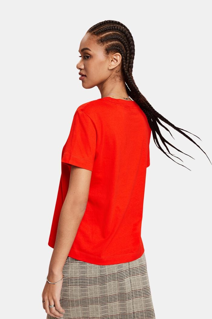 Camiseta de algodón con cuello redondo, RED, detail image number 2