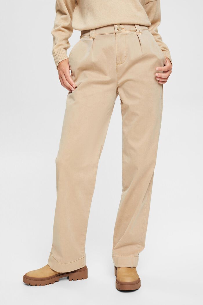 Pantalón chino de cintura alta, TENCEL™, SAND, detail image number 0