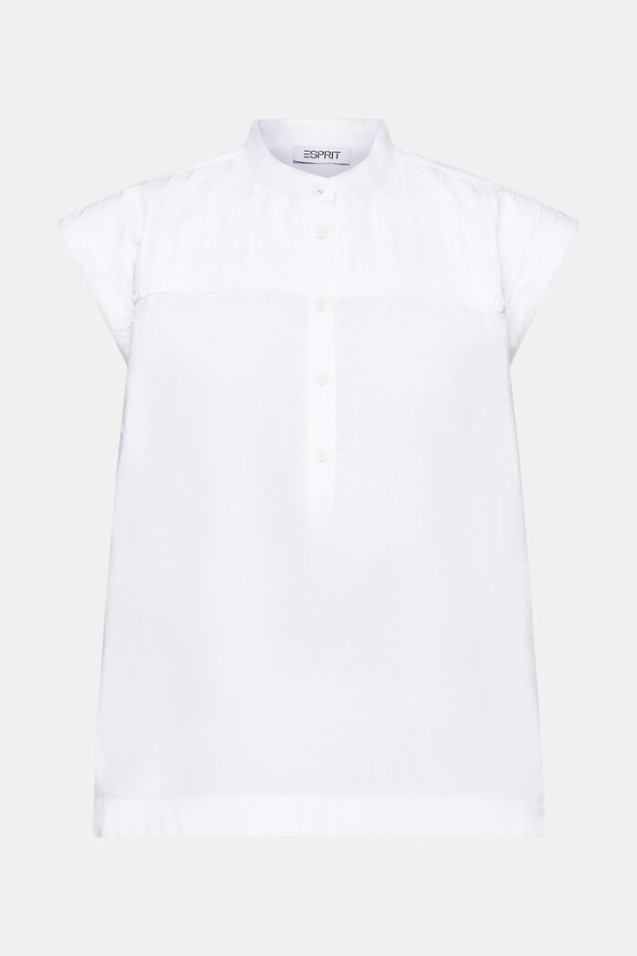 Blusa de algodón sin mangas, WHITE, detail image number 6