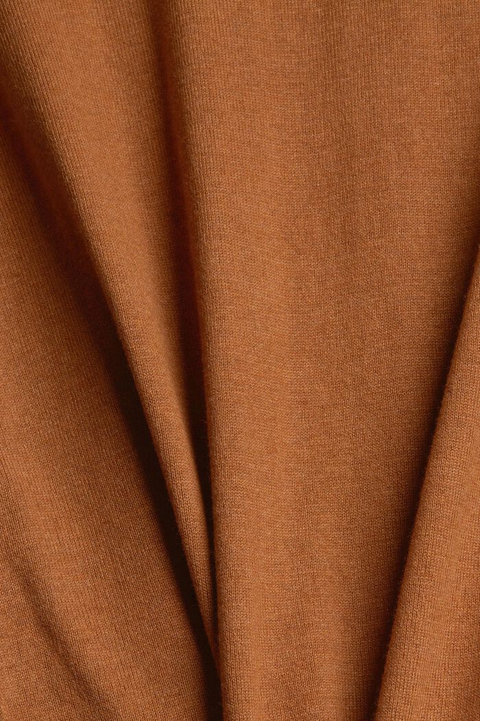 Jersey básico en mezcla de algodón ecológico, BARK, detail image number 4