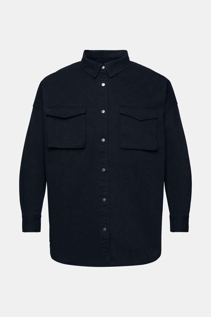 Blusa camisera de manga larga, BLACK, detail image number 6