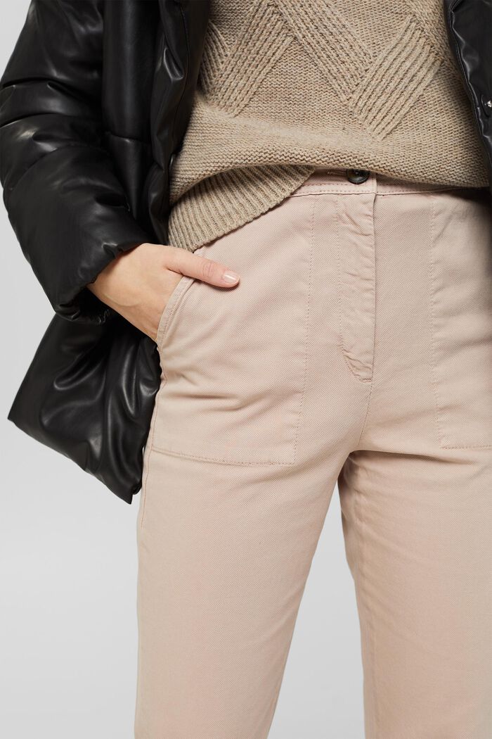 Pantalón de cintura alta en algodón ecológico, LIGHT TAUPE, detail image number 2