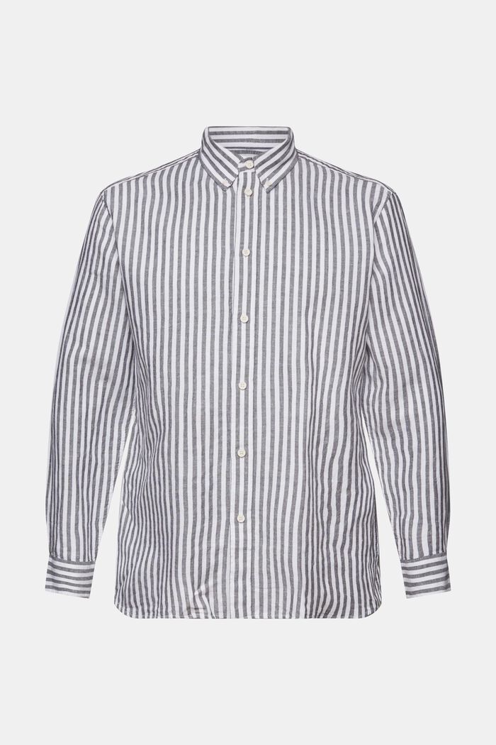 Camiseta de popelina de algodón a rayas, NAVY, detail image number 6