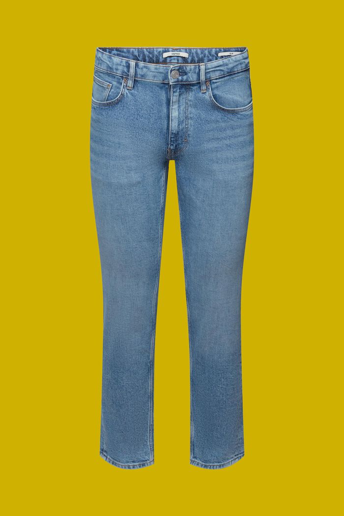 Jeans slim fit de algodón elástico, BLUE MEDIUM WASHED, detail image number 5