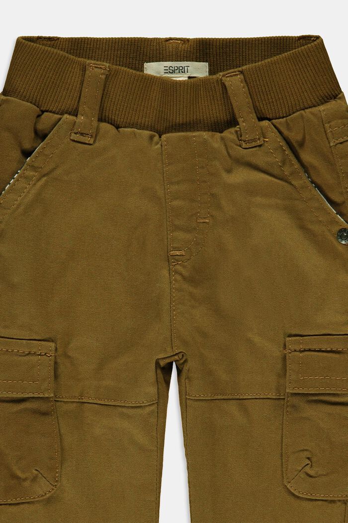 Pantalones cargo con cintura elástica, en algodón, RUST BROWN, detail image number 2