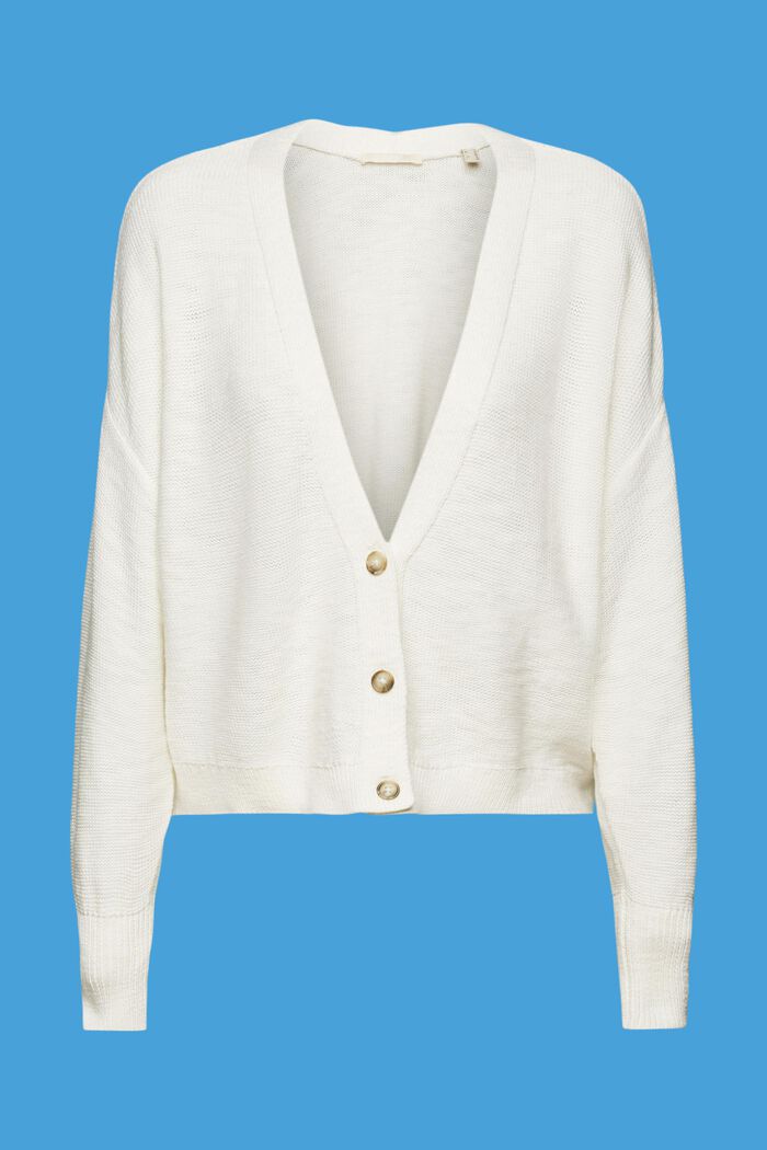 Cárdigan de punto en algodón, OFF WHITE, detail image number 6