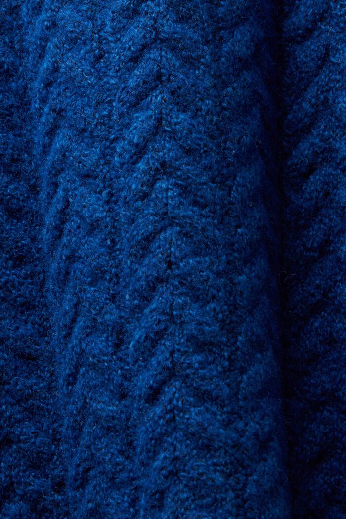 Jersey de punto trenzado con cuello vuelto, BRIGHT BLUE, detail image number 5