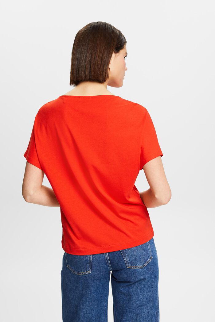 Camiseta de punto con estampado por delante, RED, detail image number 2