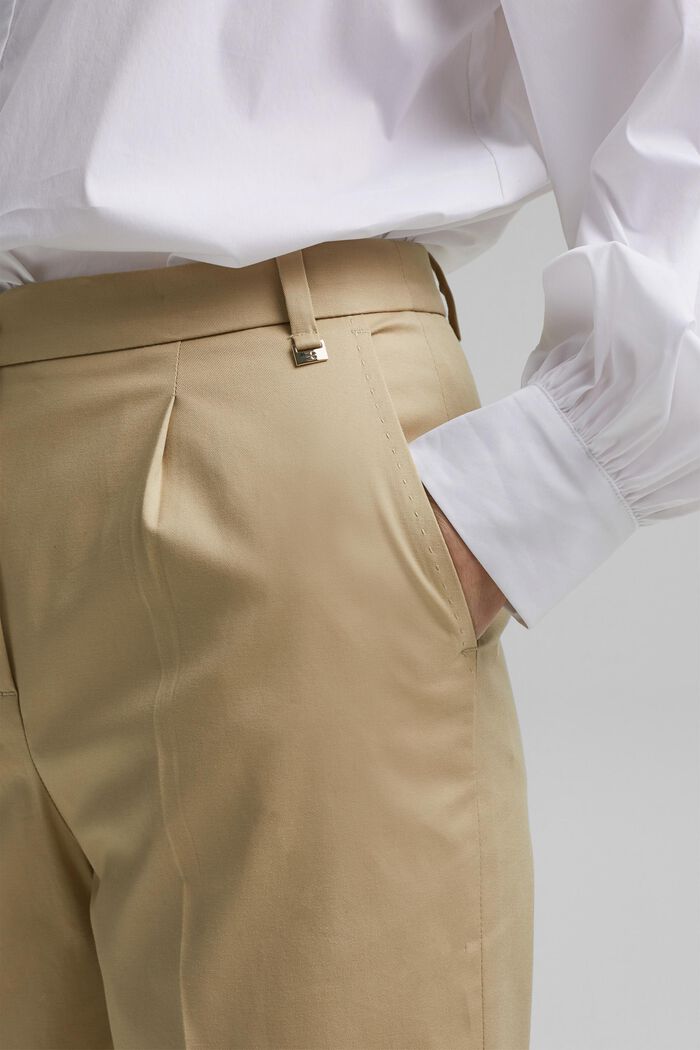 Pantalones chinos elegantes en algodón elástico, SAND, detail image number 2