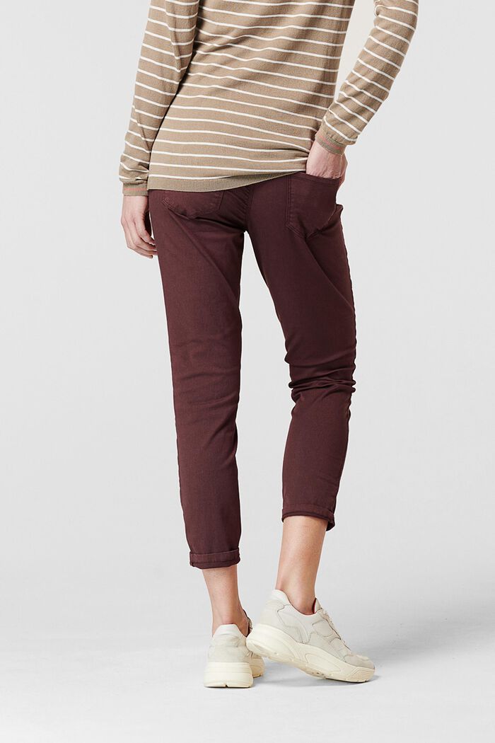 Pantalones elásticos de largo 7/8 con faja premamá, COFFEE, detail image number 1