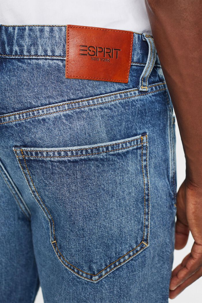 Jeans mid-rise regular tapered fit, BLUE MEDIUM WASHED, detail image number 4