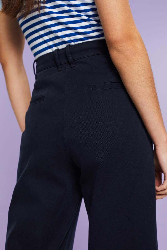 Pantalones chinos de corte ancho y tiro alto, NAVY, detail image number 4