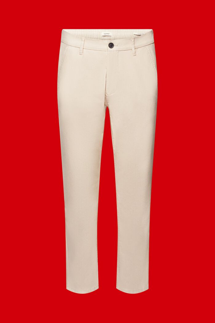 Pantalones chinos con acabado cepillado, BEIGE, detail image number 7